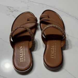 Italian Shoemakers Tan Slide Sandals